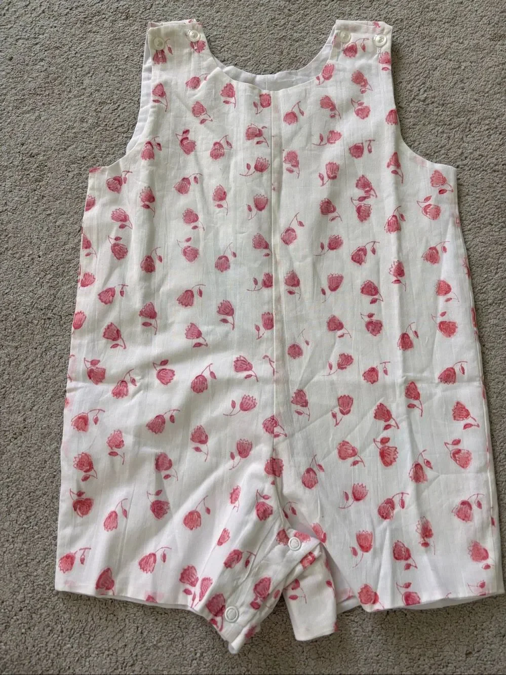 NWT India Amory Toddler Pink Floral Short Romper, Sz 24mon, $105 C9